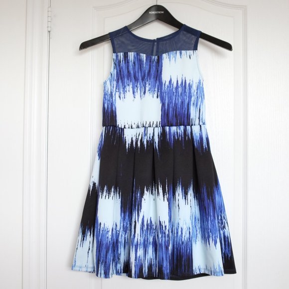 COPY - Pippa & Julie blue abstract scuba dress size 12 - Picture 1 of 11